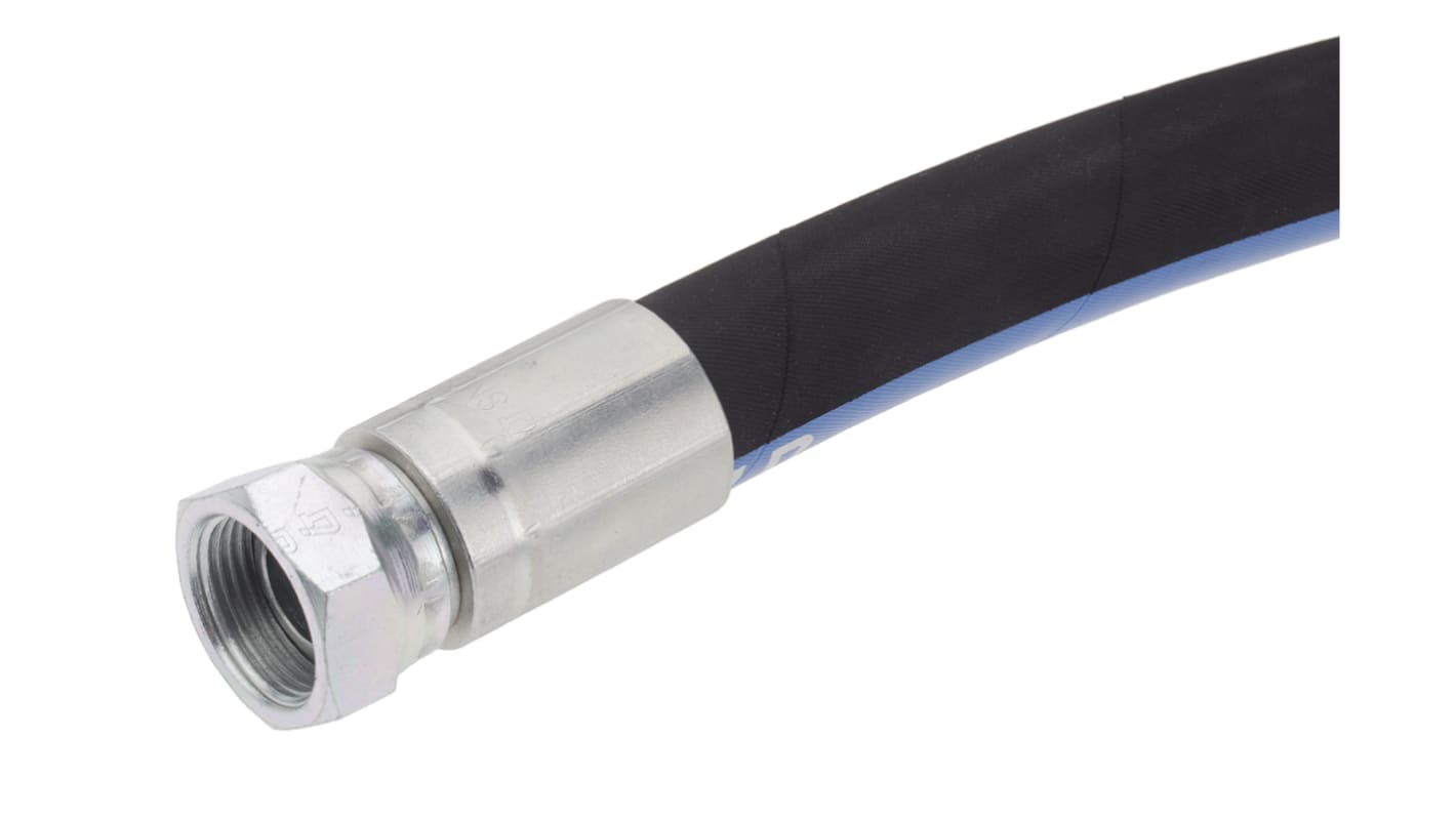 RS PRO 1954mm Synthetic Rubber Hydraulic Hose Assembly, 215bar Max Pressure