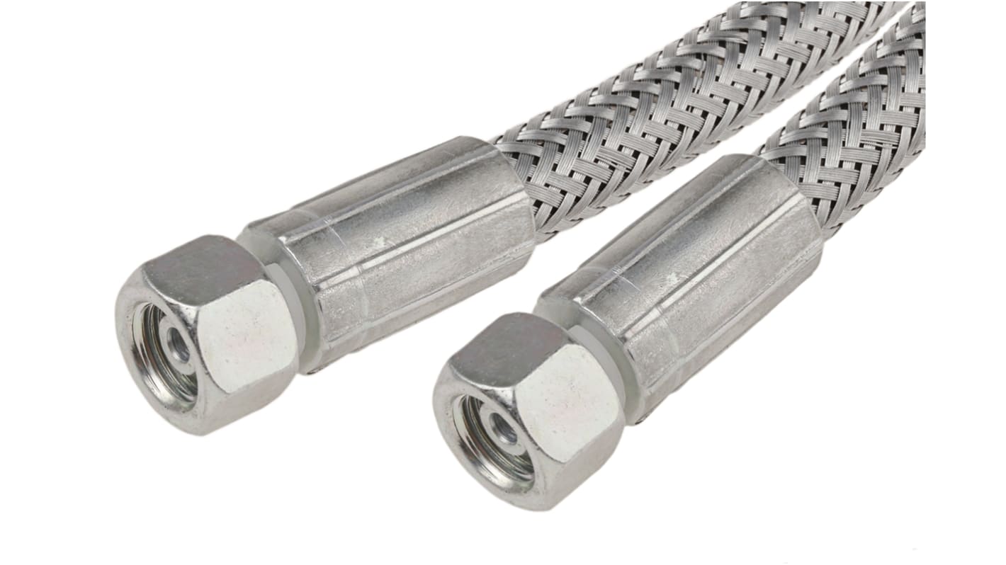Tubo idraulico RS PRO, lungo 750mm, Øint 3/8poll, connettore A: , connettore A: Straight G 3/8 Femmina, B: , B: Dritto