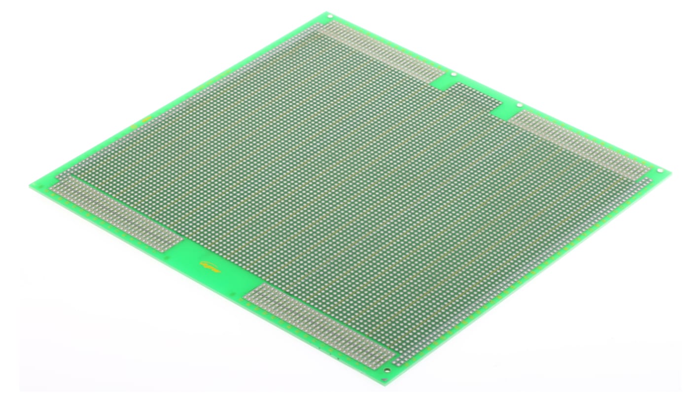 RS PRO Lochrasterplatine 2, Raster 2.54 x 2.54mm, PCB-Bohrung 1.02mm, 233.4 x 220mm Epoxid Glasfaser-Laminat FR4