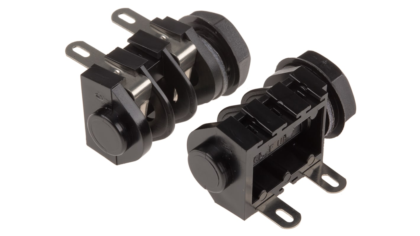 RS PRO Jack Connector 6.35 mm Panel Mount Mono Socket, 2Pole