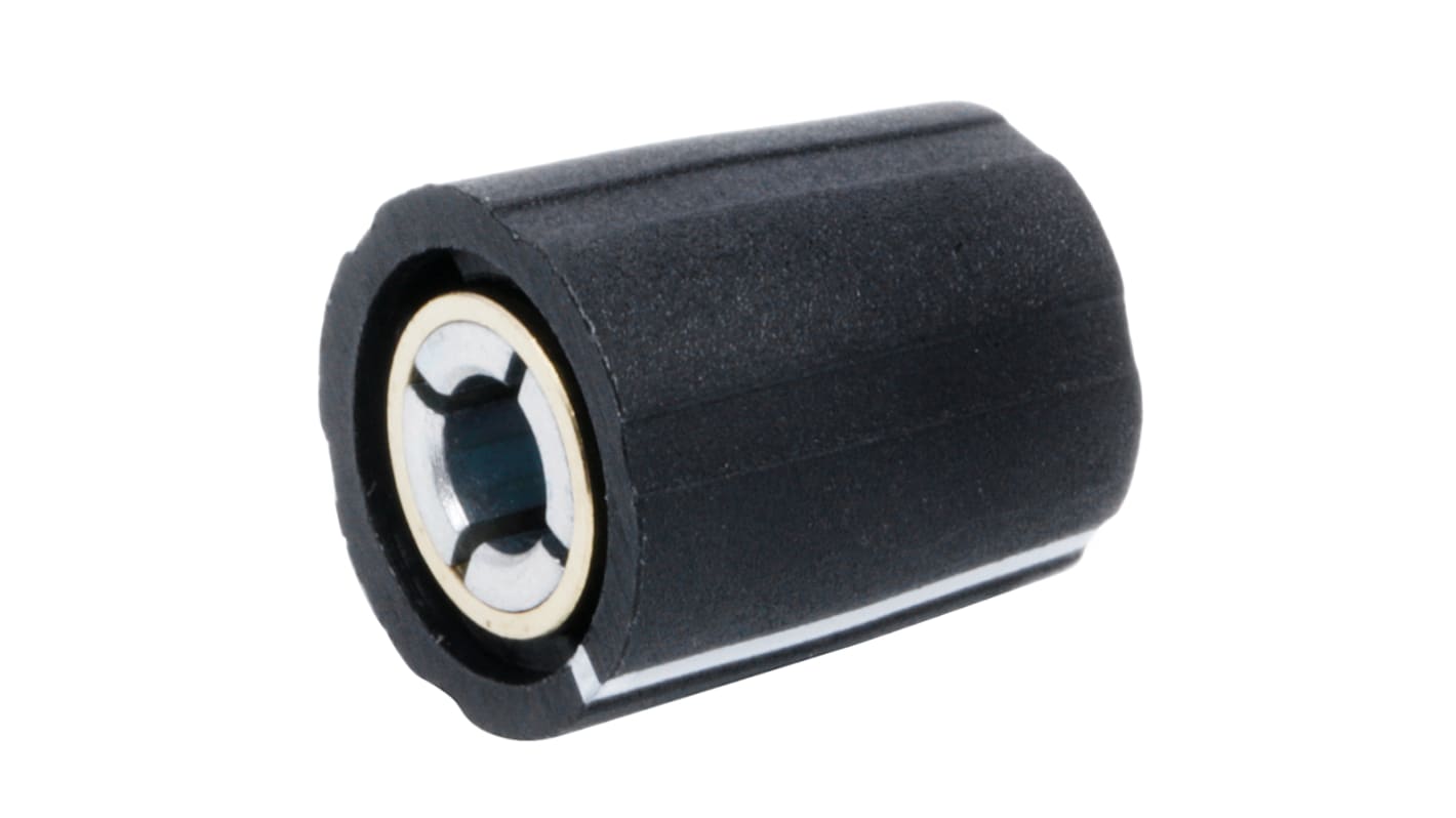 Sifam 11.5mm Black Potentiometer Knob for 4mm Shaft Splined, S111 004BK