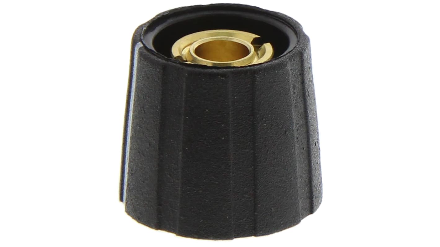 Sifam 15.5mm Black Potentiometer Knob for 6.35mm Shaft Splined, S151 250BK
