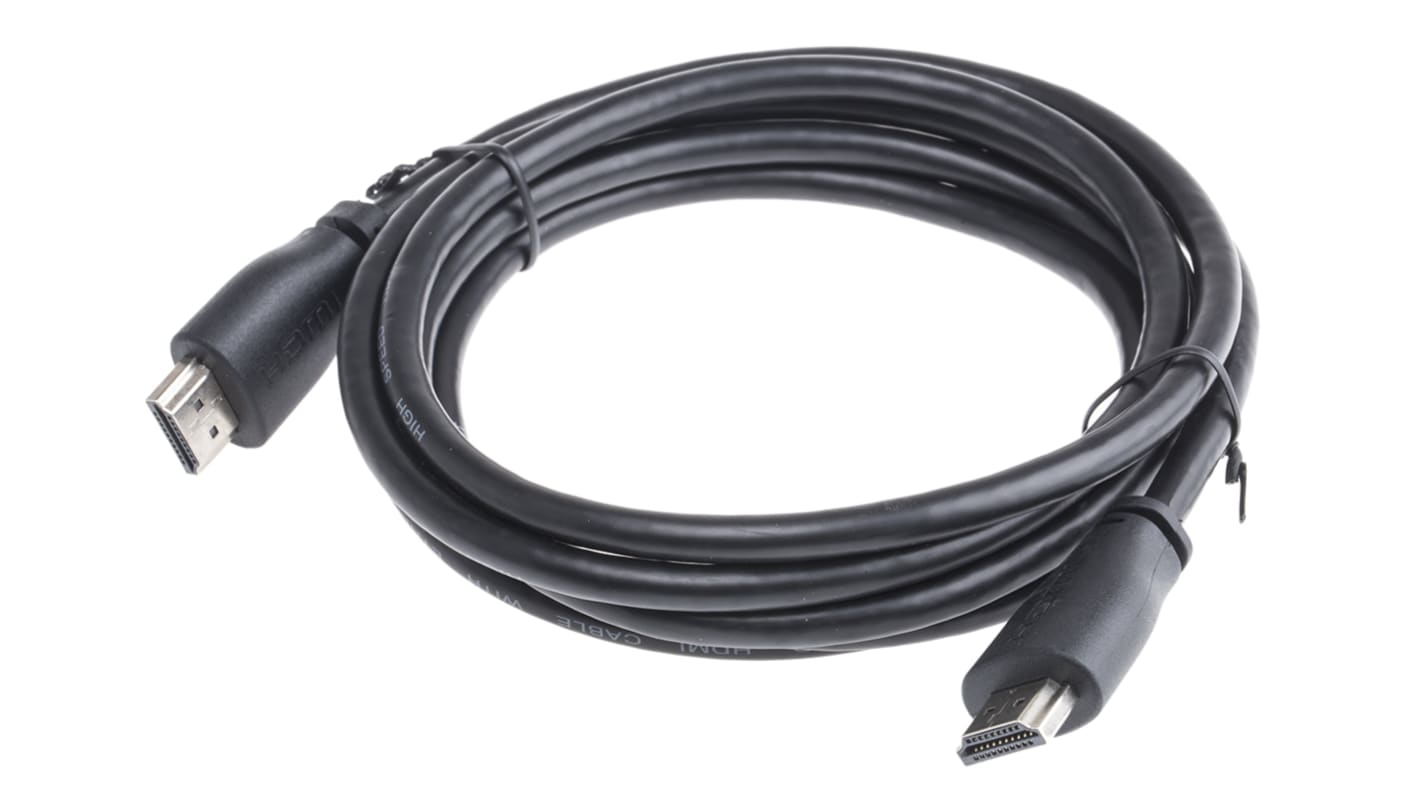 Raspberry Pi 树莓派连接线, HDMI 至 HDMI 电缆, 2m长, 黑色