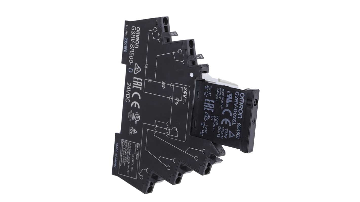 オムロン,  ソリッドステートリレー 最大負荷電圧:26.4 V dc 最大負荷電流:3 A DIN Rail, G3RV-SR500-D DC24