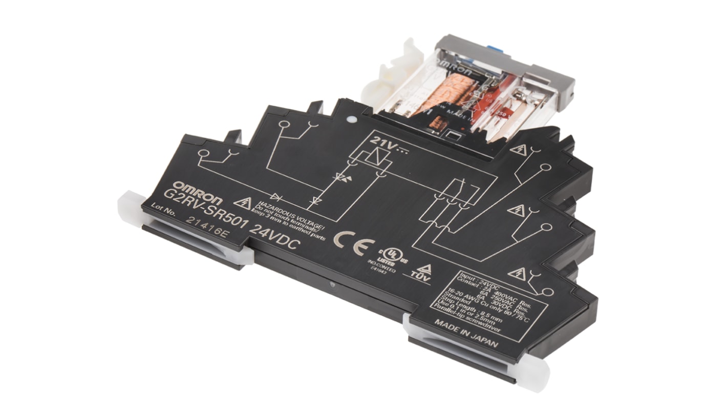 Omron DIN Rail Power Relay, 24V dc Coil, 6A Switching Current, SPDT