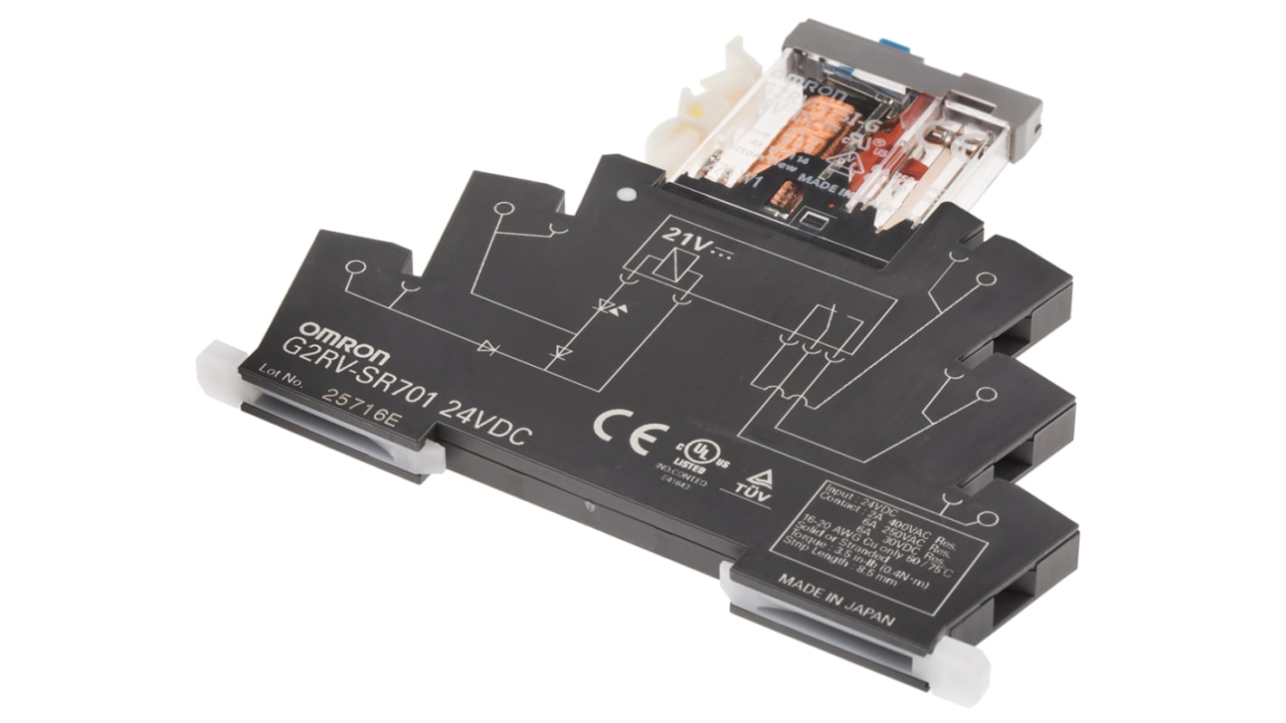 オムロン パワーリレー, 24V dc, 1c接点, 6A, DINレール