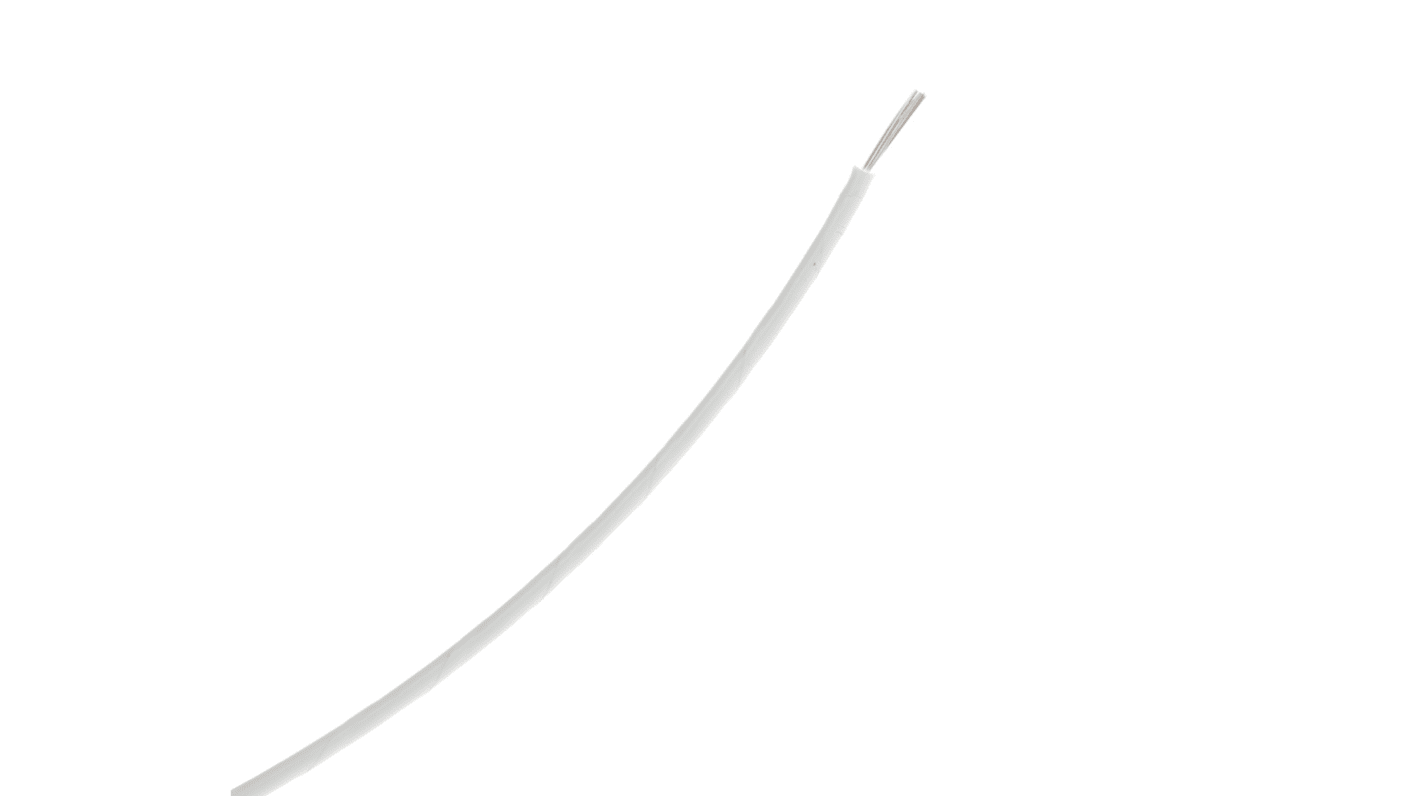 RS PRO White 0.52mm² Hook Up Wire, 20 AWG, 19/0.2 mm, 100m, Polyamide Insulation