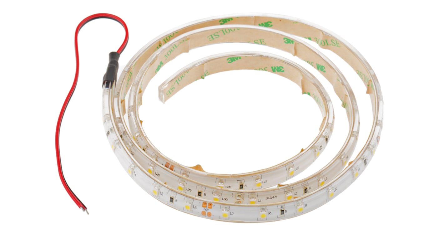 RS PRO LED-Streifen 4000 → 4500K, Weiß, 1m x 10mm 24V 60LEDs/M IP65