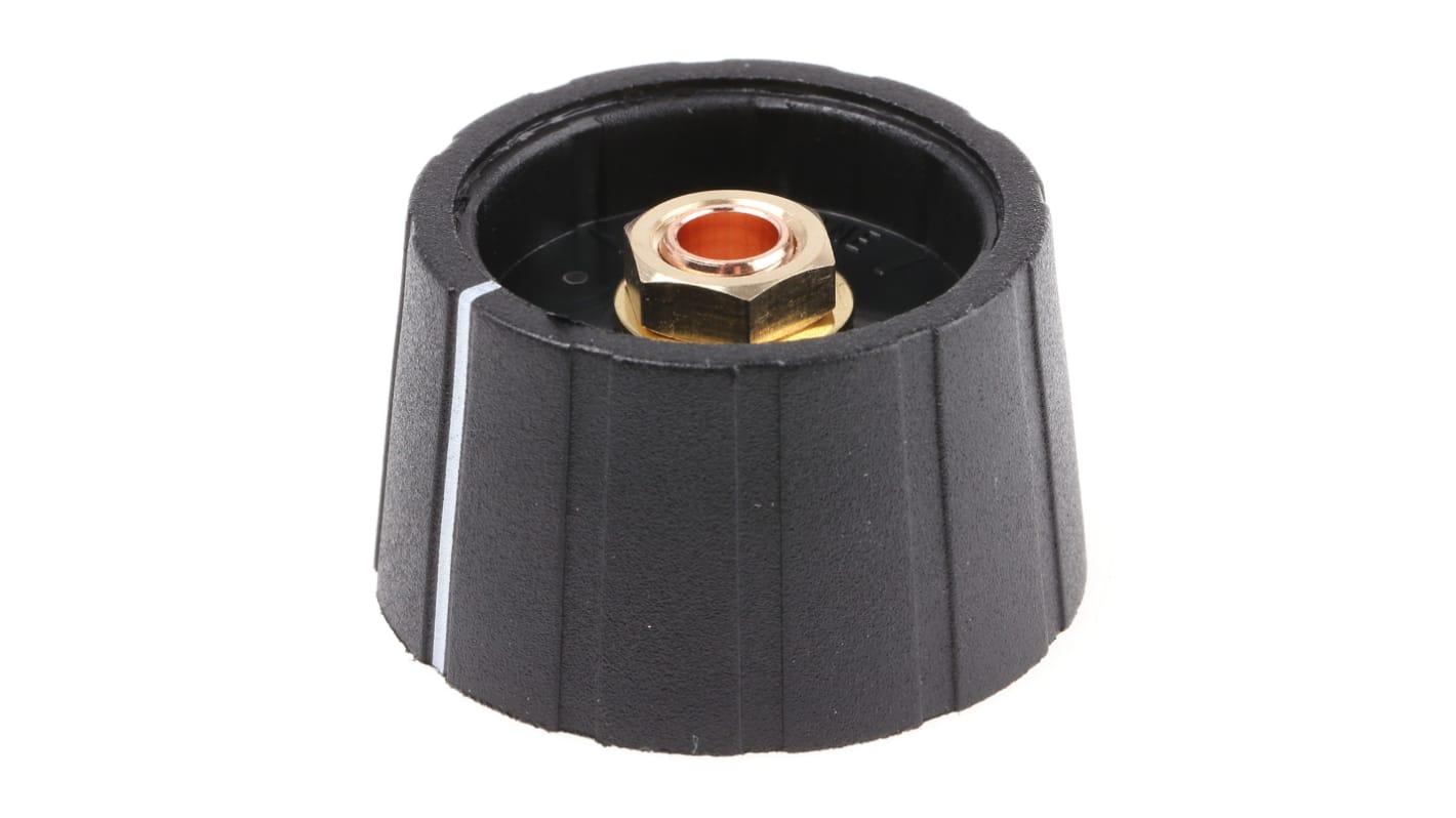 Sifam ナイロン ノブ, 6mm, 丸型軸 直径:29.5mm, ライン入りコレットノブ