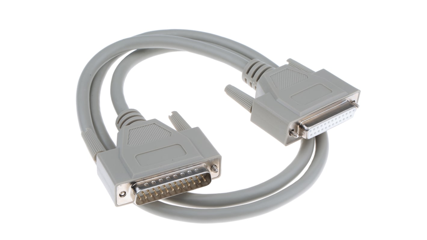 Phoenix Contact Male 25 Pin D-sub to Female 25 Pin D-sub Serial Cable, 1m PVC