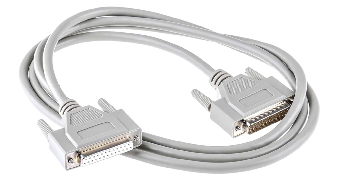 Phoenix Contact Male 25 Pin D-sub to Female 25 Pin D-sub Serial Cable, 2m PVC, VS-25-DSUB-20-LI-2.0 Series