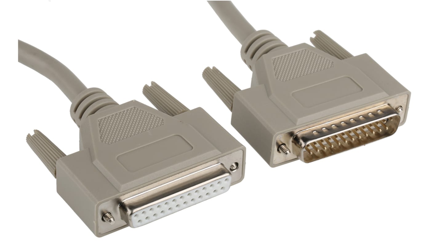 Phoenix Contact Male 25 Pin D-sub to Female 25 Pin D-sub Serial Cable, 5m PVC, VS-25-DSUB-20-LI-5.0 Series