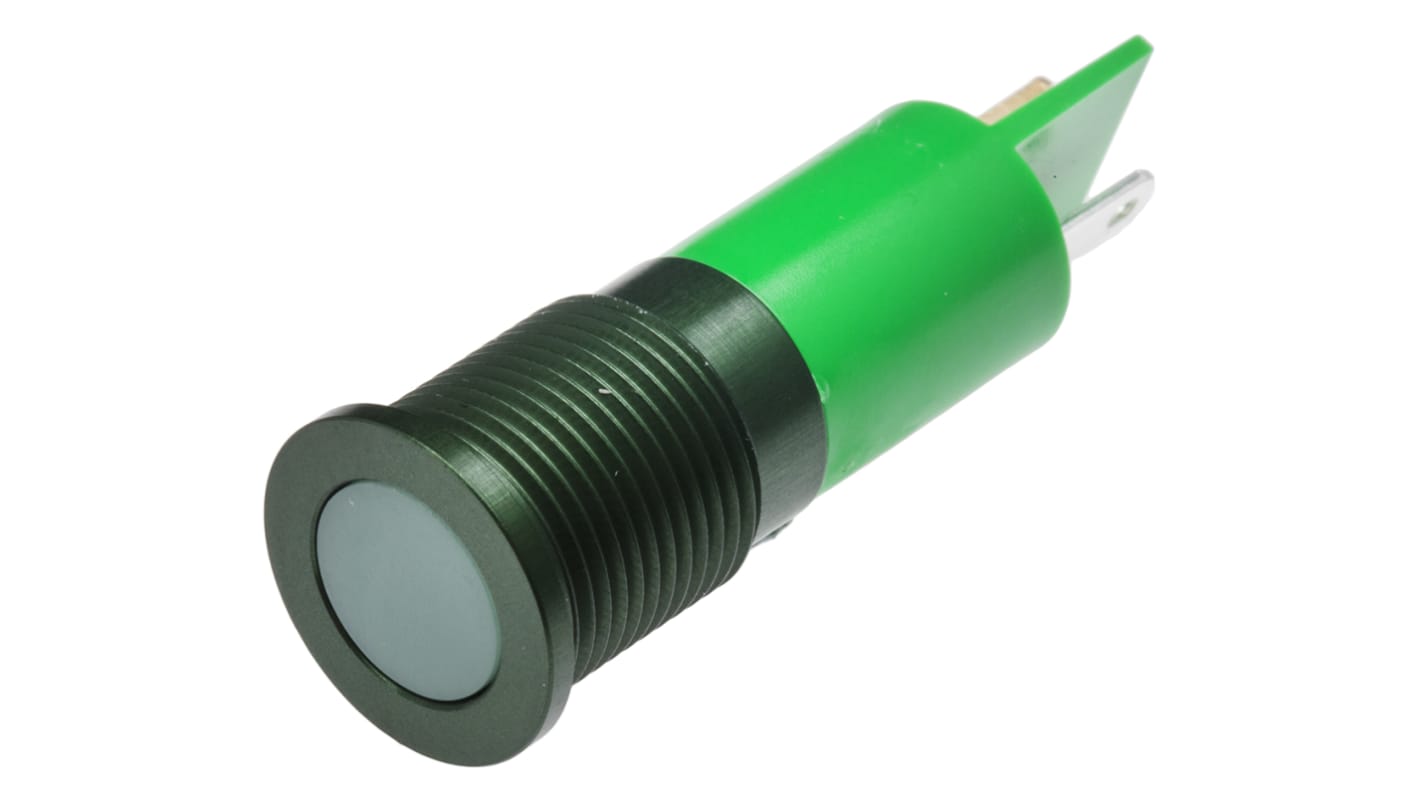 Indicatore da pannello RS PRO Verde  a LED, 220V ca, IP67, A filo, foro da 14mm