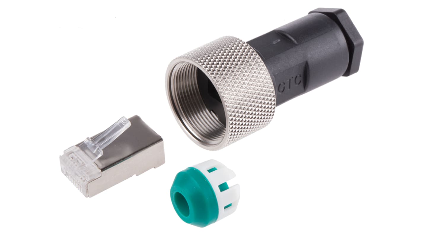 RS PRO RJ45水晶头, 电缆安装, 直向, IP68