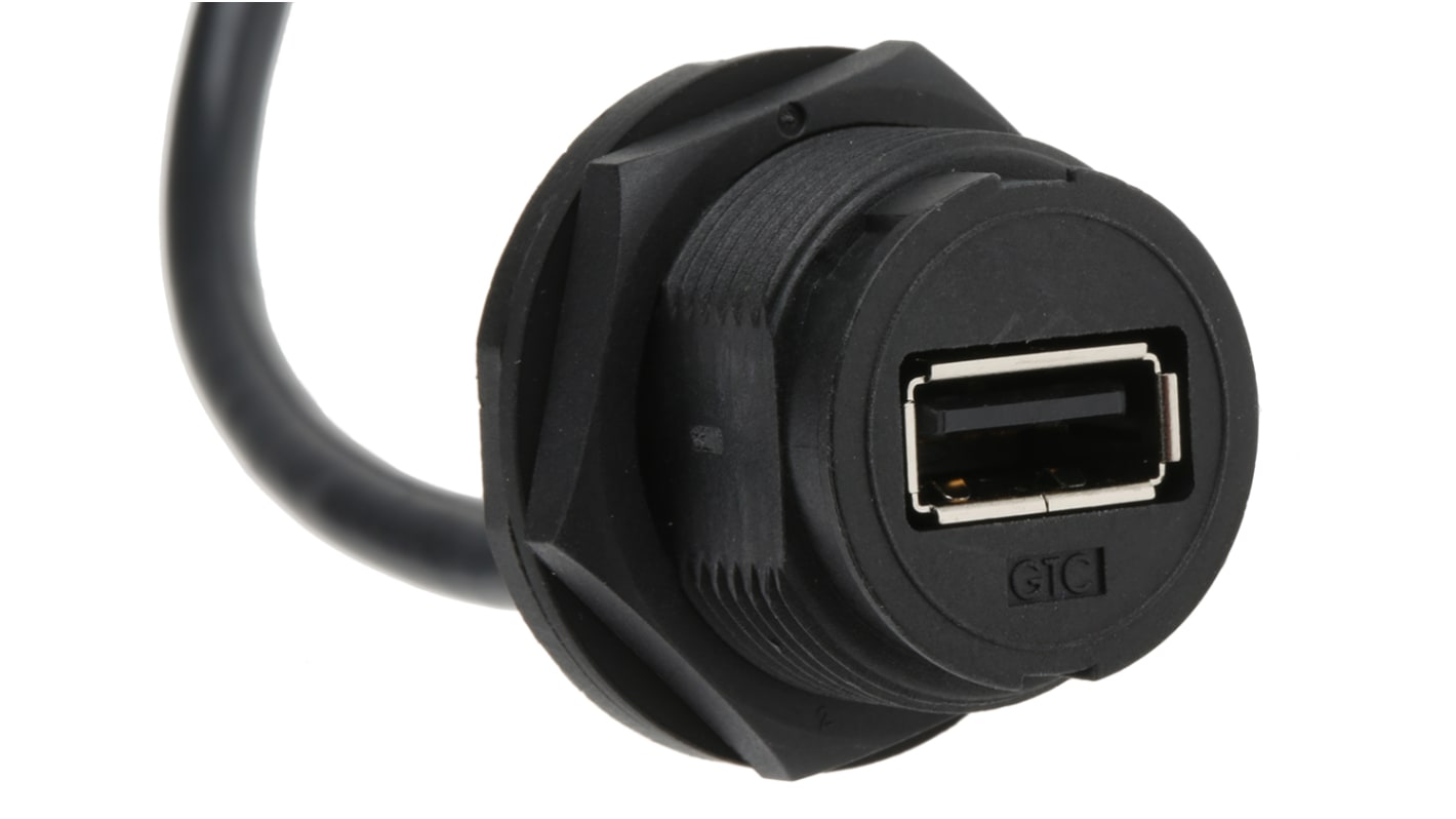 Kabel USB Złącze A USB A Złącze B USB A dł. 200mm Przewód przedłużający USB USB 2.0 kolor: Czarny