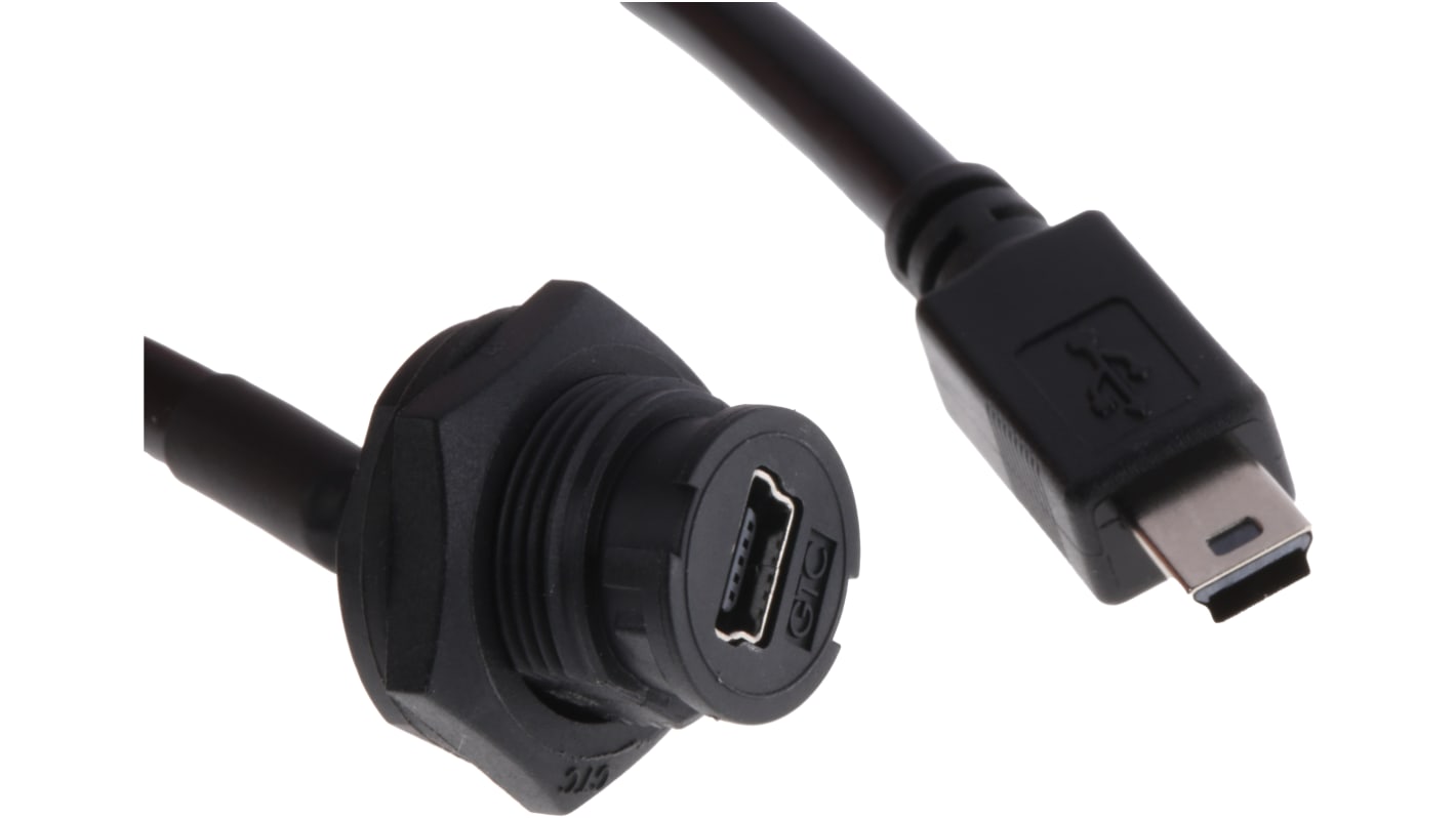 RS PRO , Male Mini USB B to Female Mini USB B, 200mm