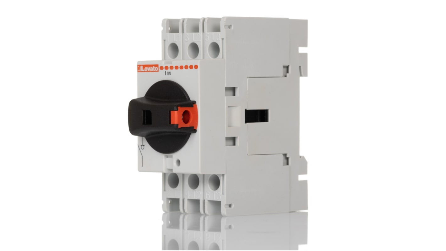Lovato 3P Pole Isolator Switch - 32A Maximum Current, 22kW Power Rating, IP65