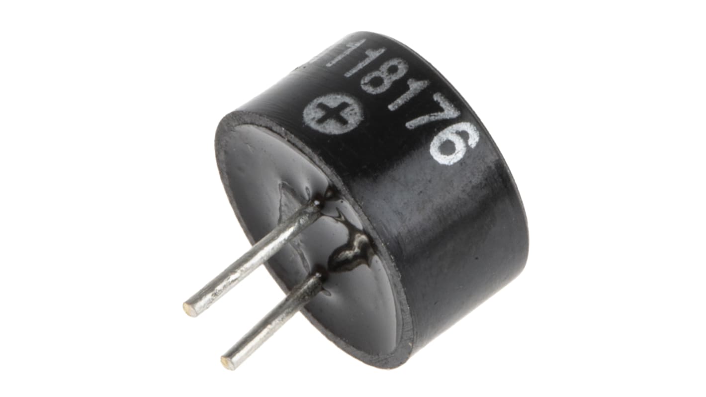 RS PRO 75dB PCB Mount Continuous Internal Magnetic Buzzer Component, 9.6 x 5mm, 2V dc Min, 3V dc Max