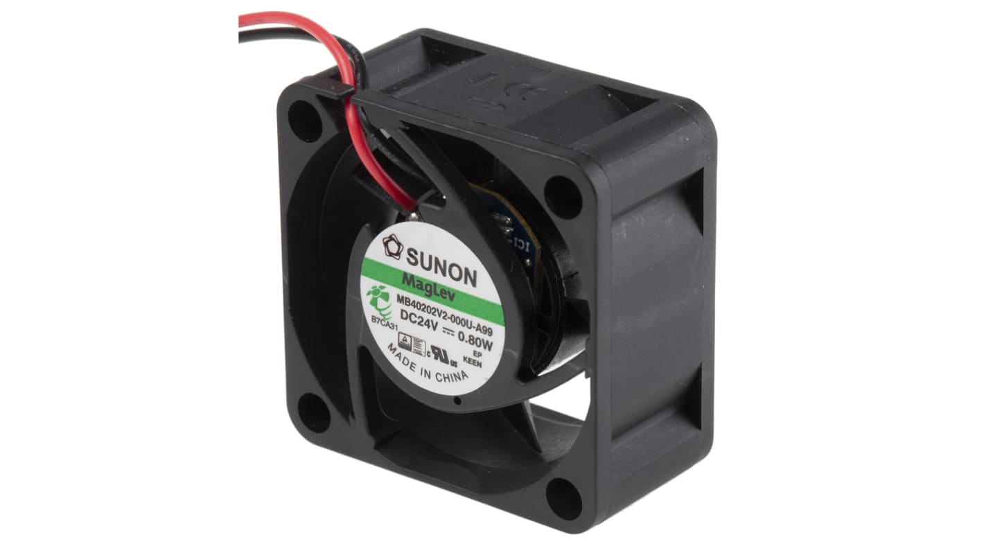 Sunon MB Series Axial Fan, 24 V dc, DC Operation, 7.7cfm, 800mW, 33mA Max, 40 x 40 x 20mm