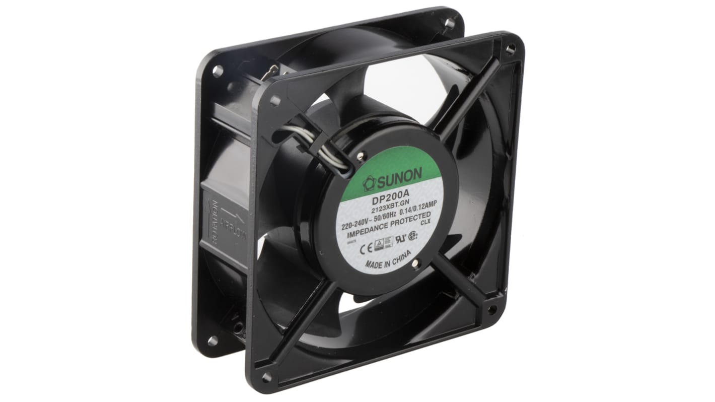 Ventola assiale in c.a. Sunon DP200, 164.8m³/h, 230 V c.a., 119 x 119 x 38mm