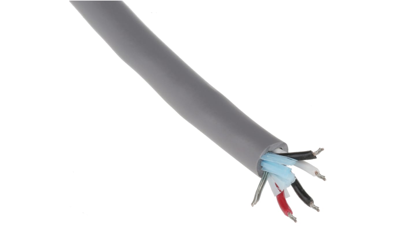 Alpha Wire Alpha Essentials Communication & Control Series Data Cable, 2 Pairs, 4 Cores, 0.23 mm², Screened, 24 AWG,