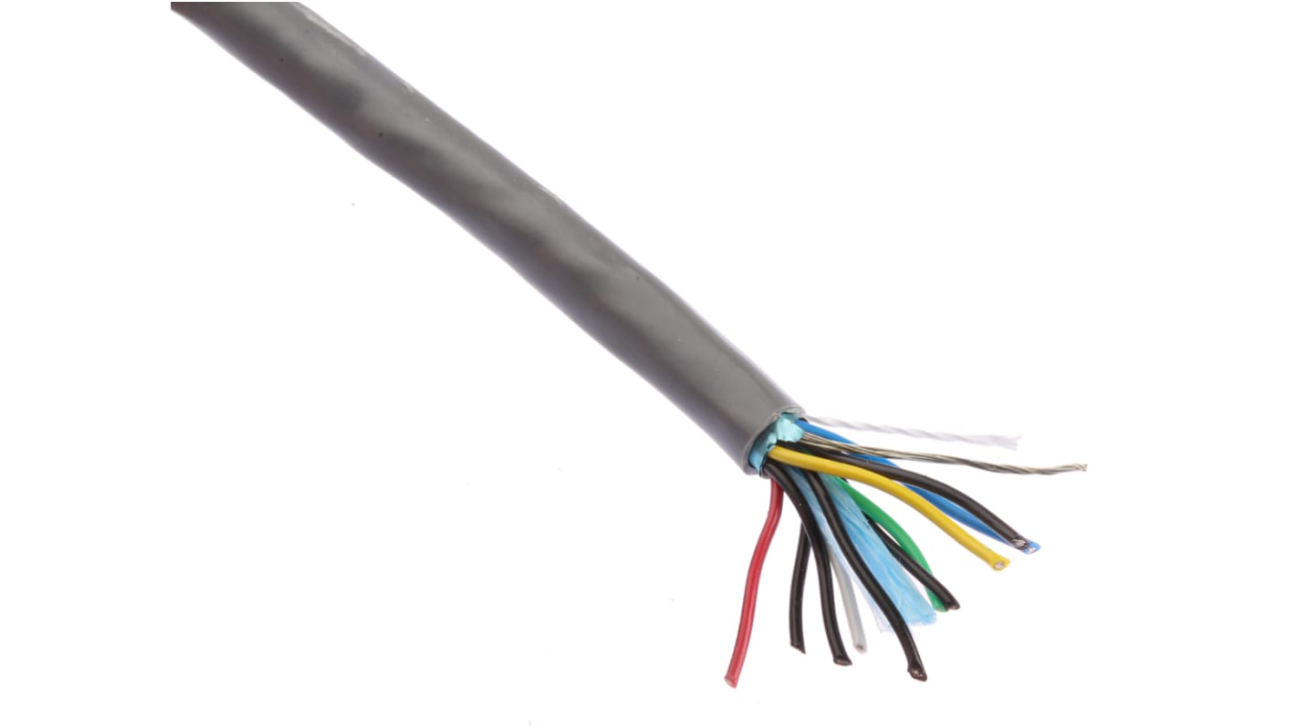Alpha Wire Alpha Essentials Communication & Control Series Data Cable, 5 Pairs, 10 Cores, 0.23 mm², Screened, 24 AWG,