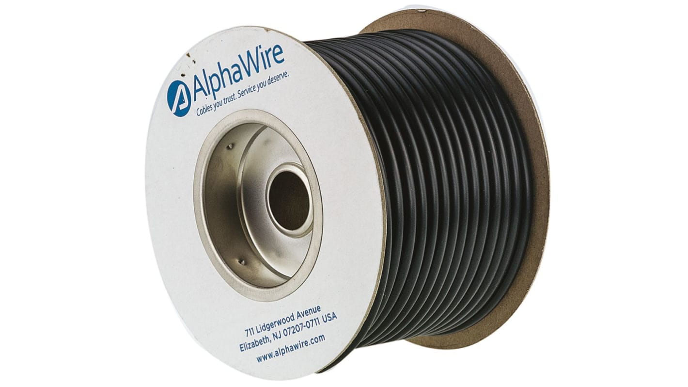 Alpha Wire PVC Black Cable Sleeve, 5.18mm Diameter, 30m Length, FIT Wire Management Series