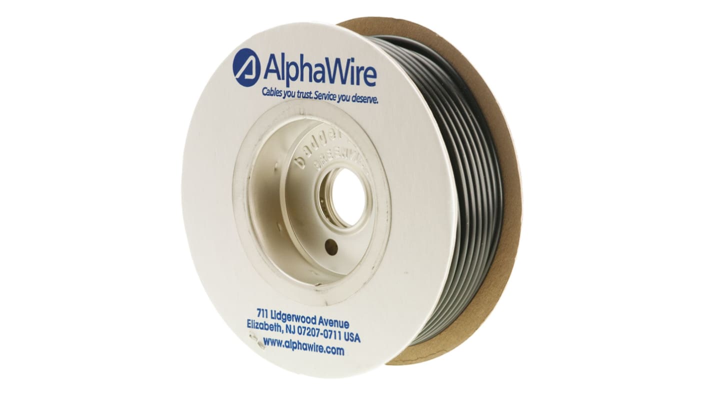 Alpha Wire PVC Black Cable Sleeve, 3.28mm Diameter, 30m Length, FIT Wire Management Series