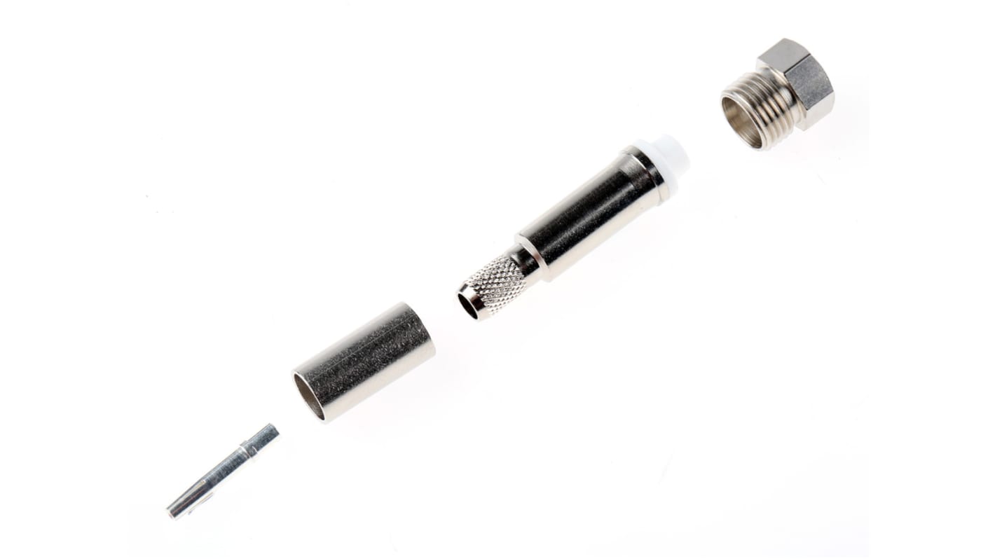 Telegartner, Jack Cable Mount FME Connector, 50Ω, Crimp Termination, Straight Body