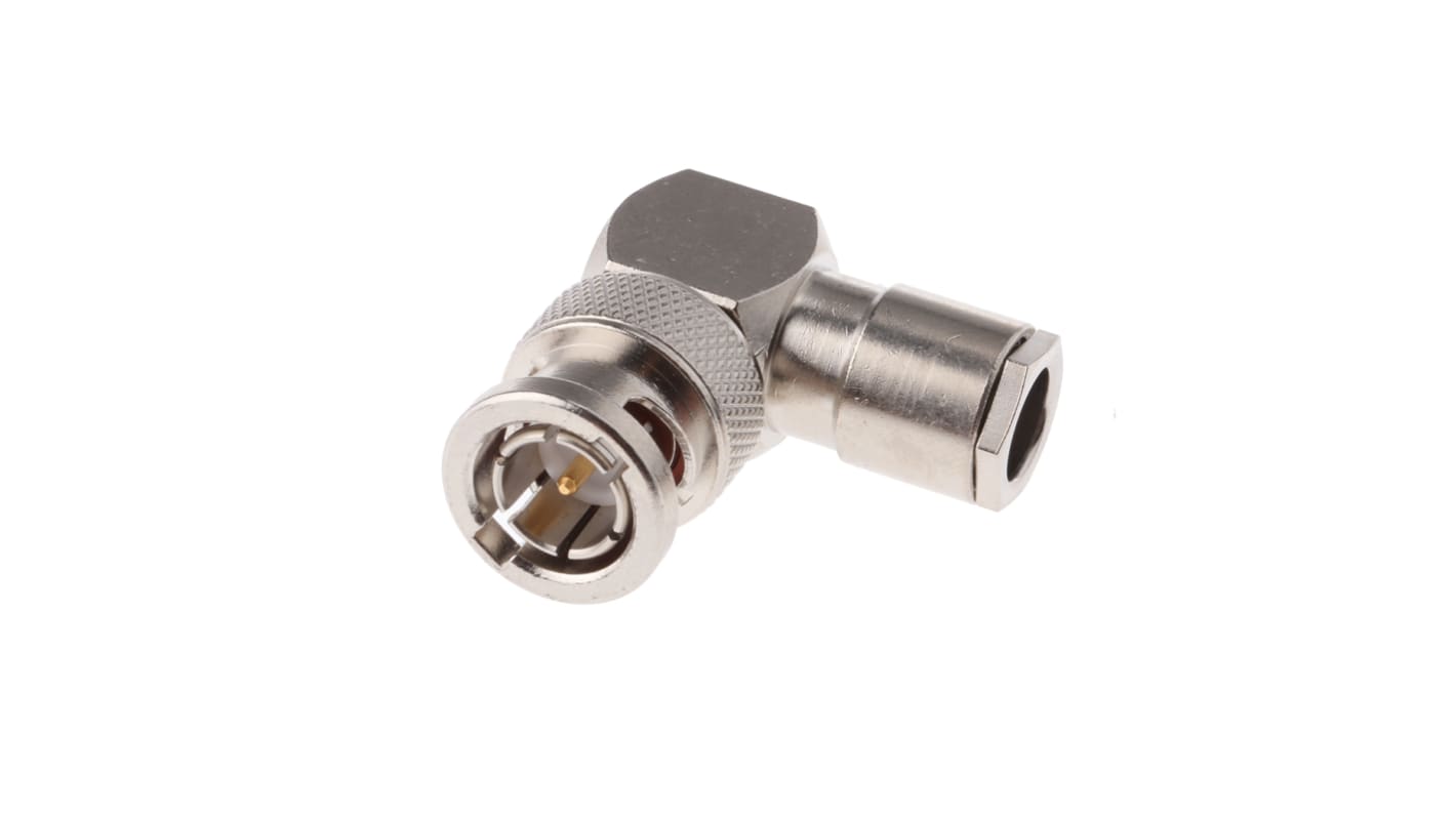 Telegartner, Plug Cable Mount BNC Connector, 75Ω, Clamp Termination, Right Angle Body