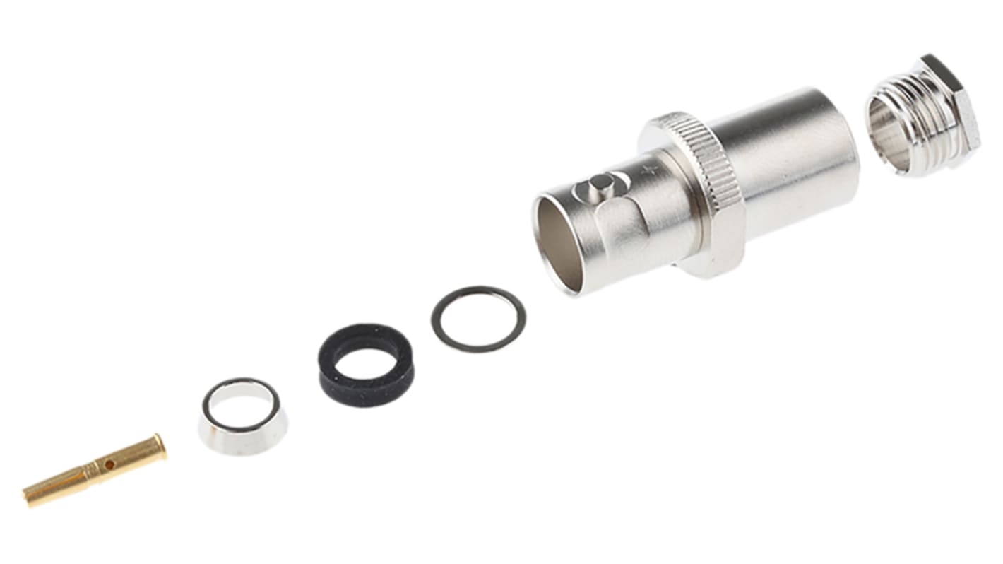 Telegartner, Jack Cable Mount BNC Connector, 75Ω, Clamp Termination, Straight Body