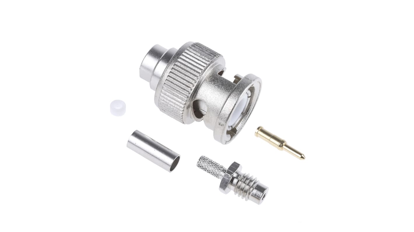 Telegartner Stecker Koaxialsteckverbinder BNC-Steckverbinder, Kabelmontage Crimp-Anschluss, für RG316/U-Kabel, 50Ω,
