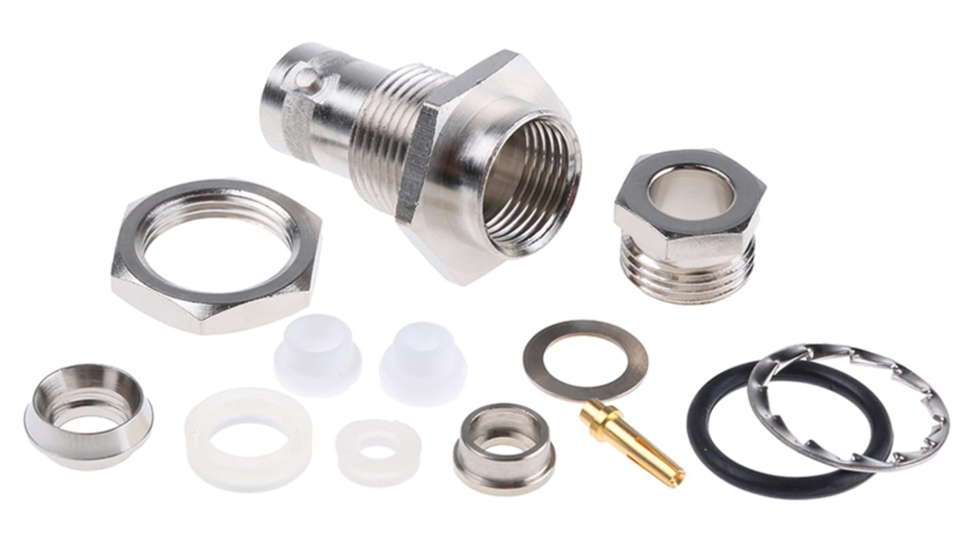Telegartner, Jack Panel Mount BNC Connector, 75Ω, Clamp Termination, Straight Body