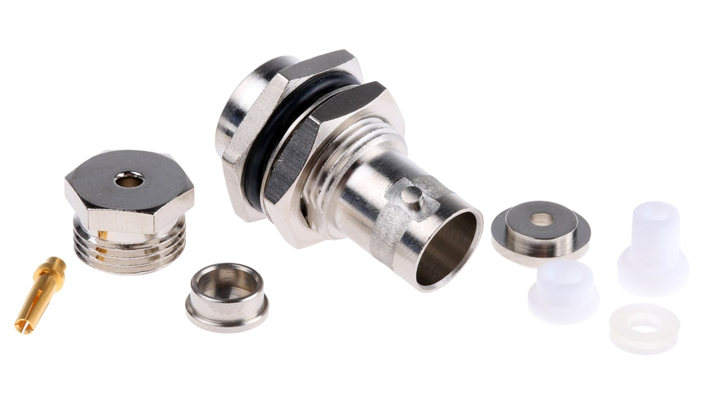 Telegartner, Jack Panel Mount BNC Connector, 50Ω, Clamp Termination, Straight Body