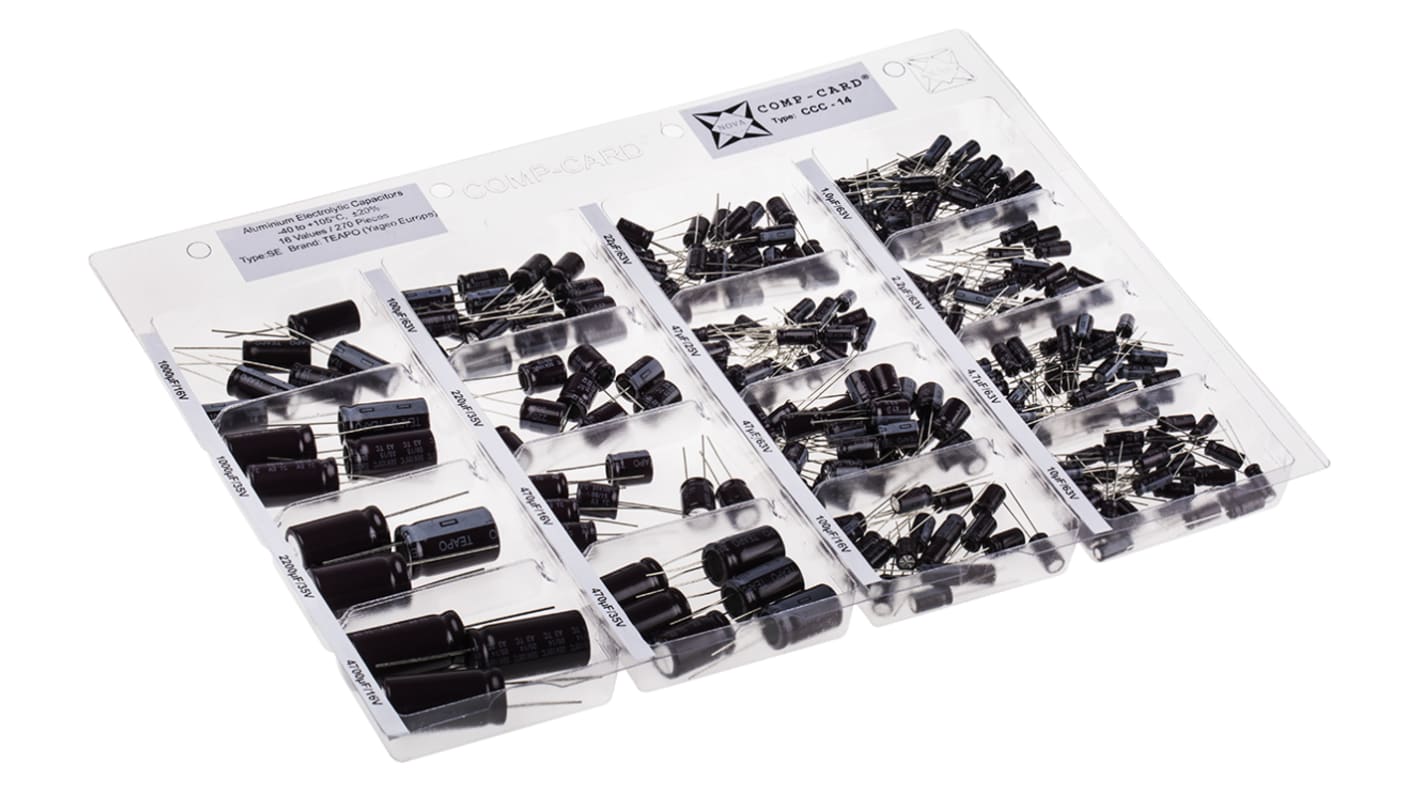 Nova CCC-14 Aluminium Elektrolyt, Durchsteck Kondensator-Kit, 270-teilig
