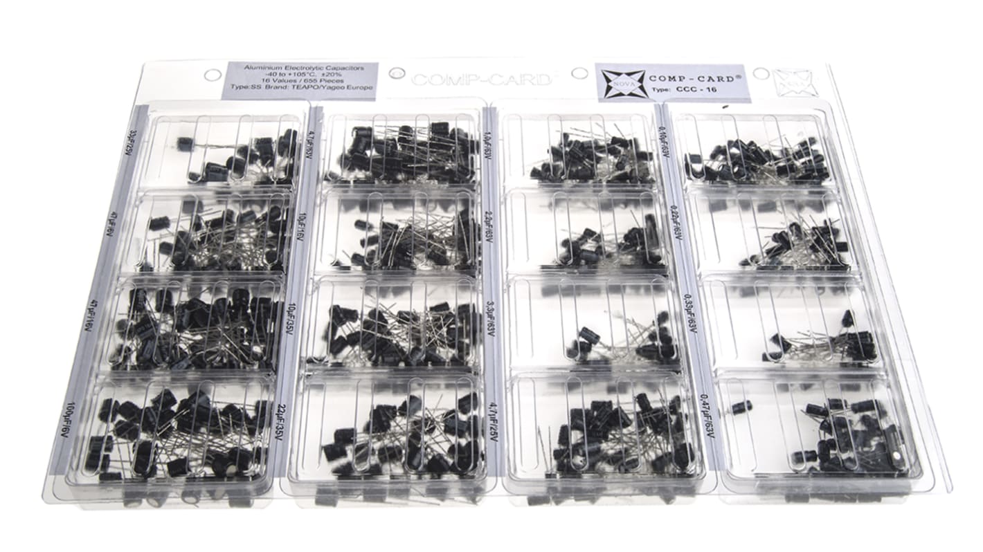 Kit di condensatori Nova CCC-16, Alluminio Su foro, 655 pezzi