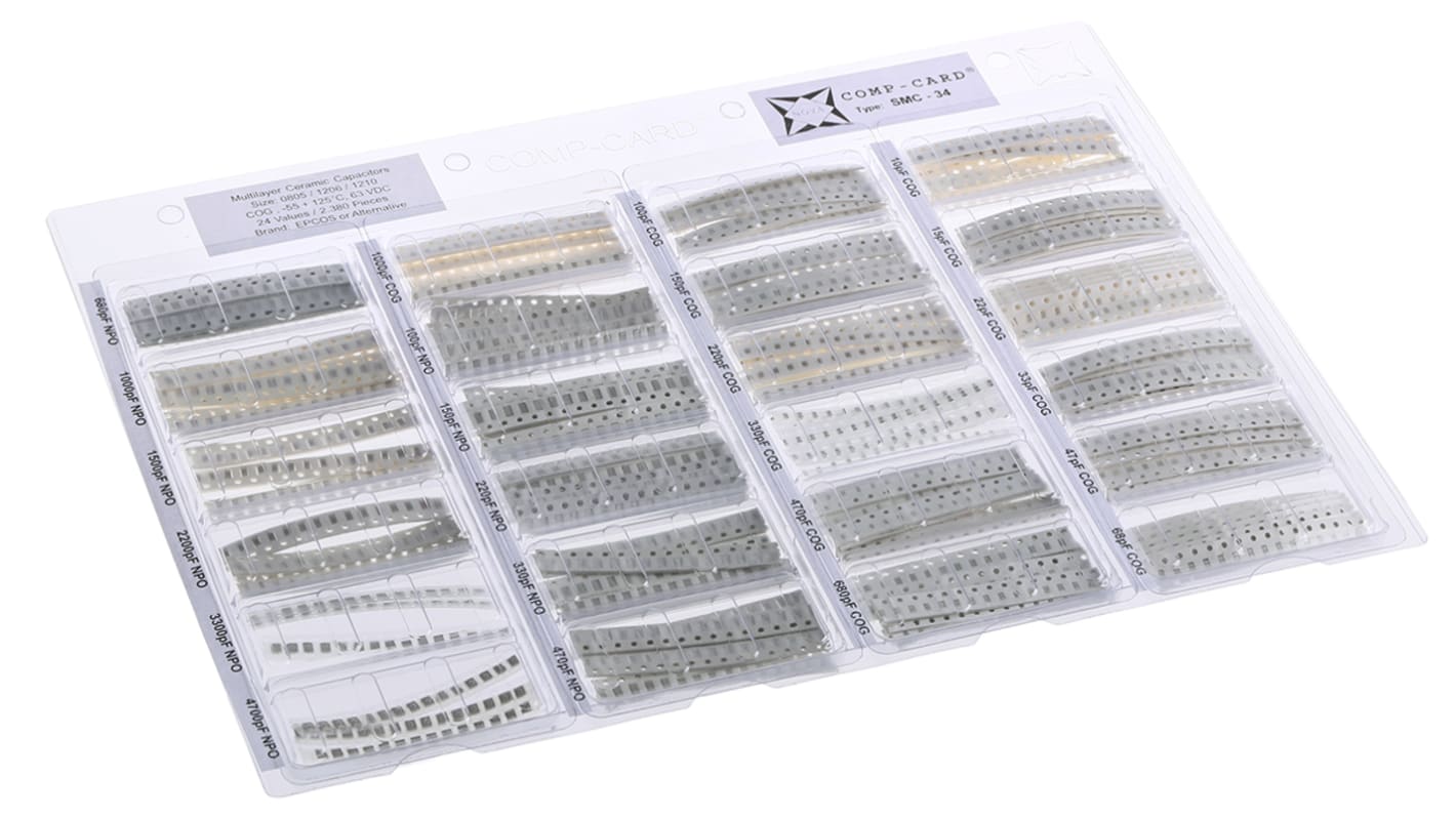 Kit de condensador Nova, SMC-34, 2280 piezas, Cerámica, SMD