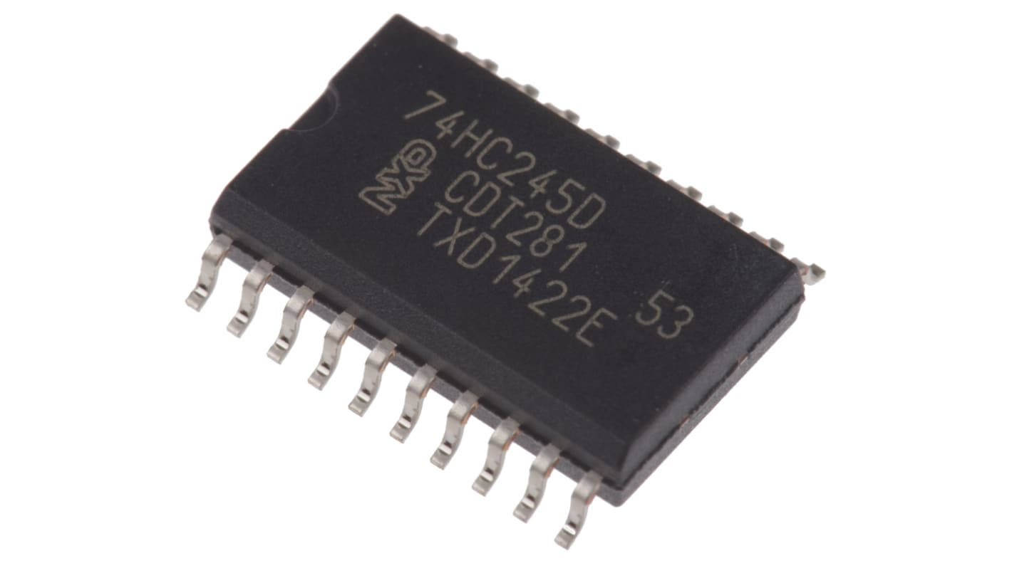 Ricetrasmettitore di bus 74HC245D,652, HC, 8-Bit, Non-invertente, 20-Pin, SOIC