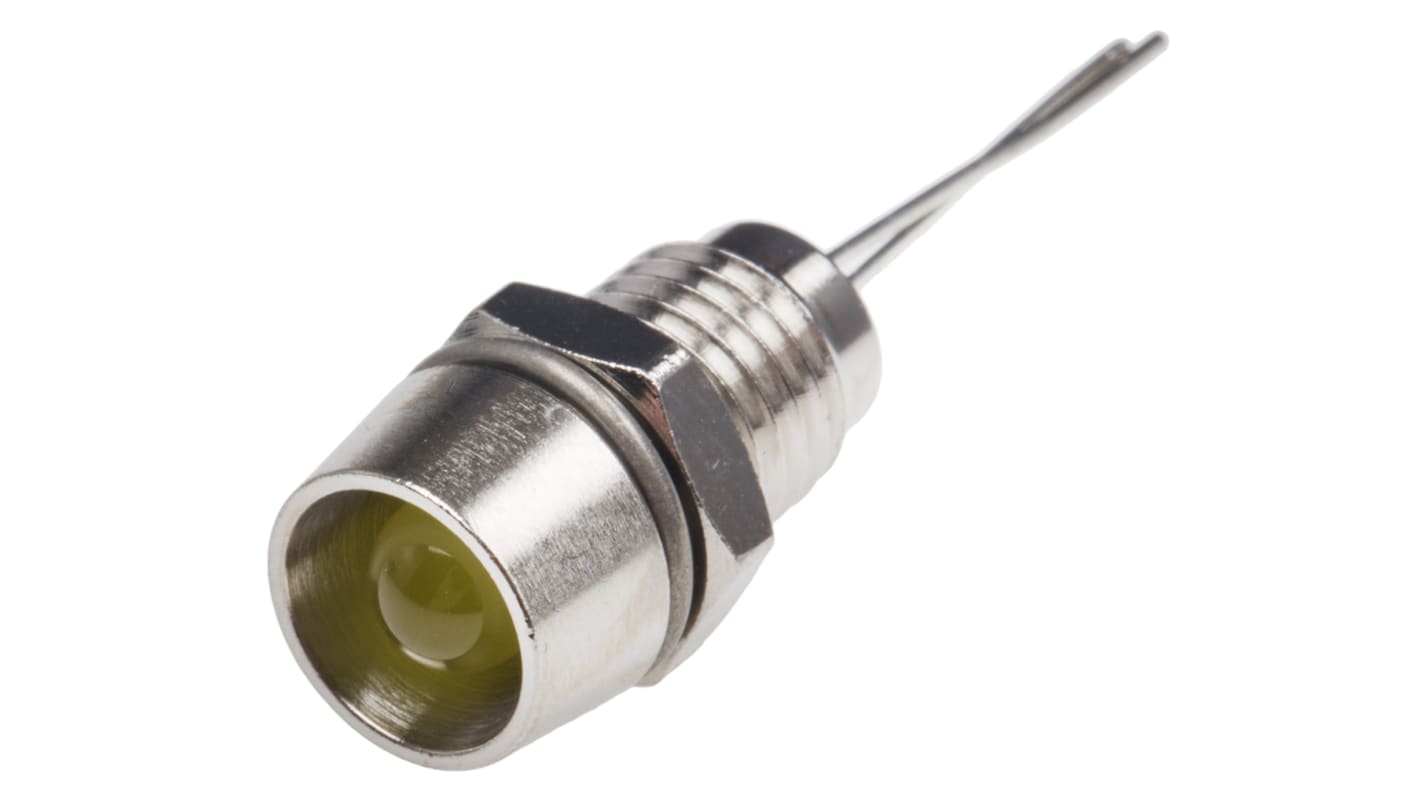 RS PRO Yellow Panel Mount Indicator, 3.1V, 8mm Mounting Hole Size