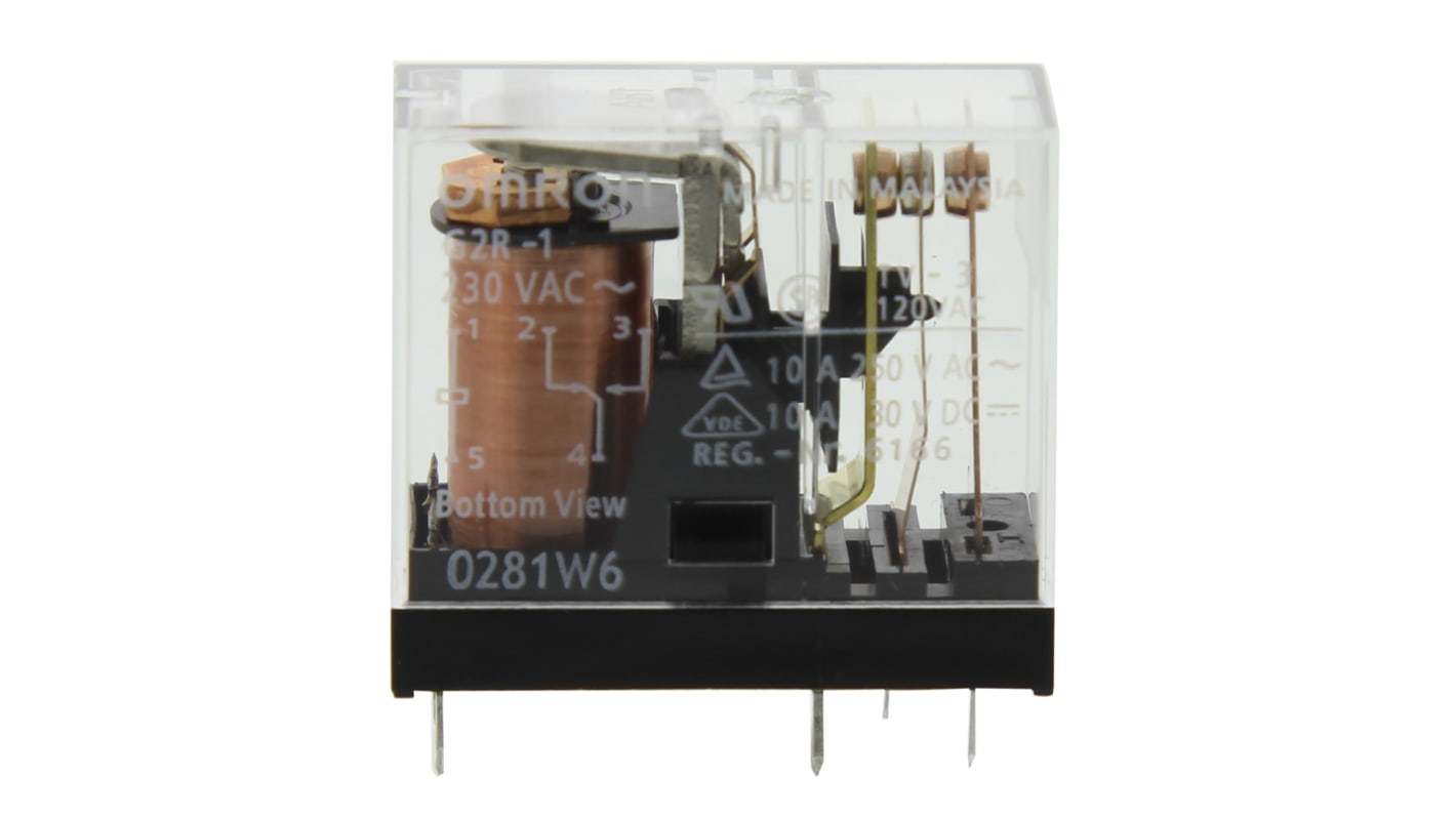 オムロン パワーリレー, 230V ac, 1c接点, 10A, 基板実装