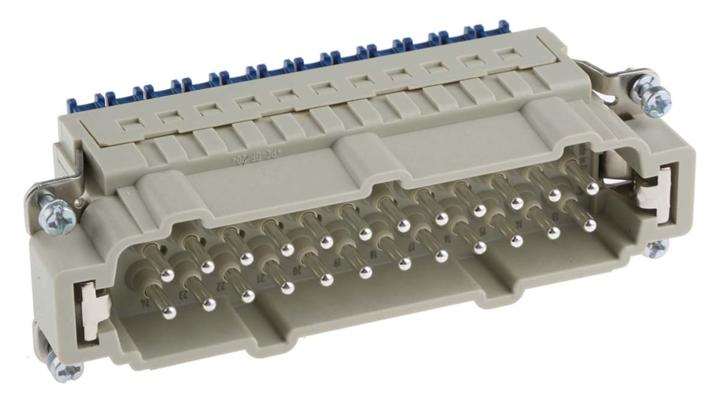 HARTING Heavy Duty Power Connector Insert, 16A, Male, Han ES Press Series, 24 Contacts