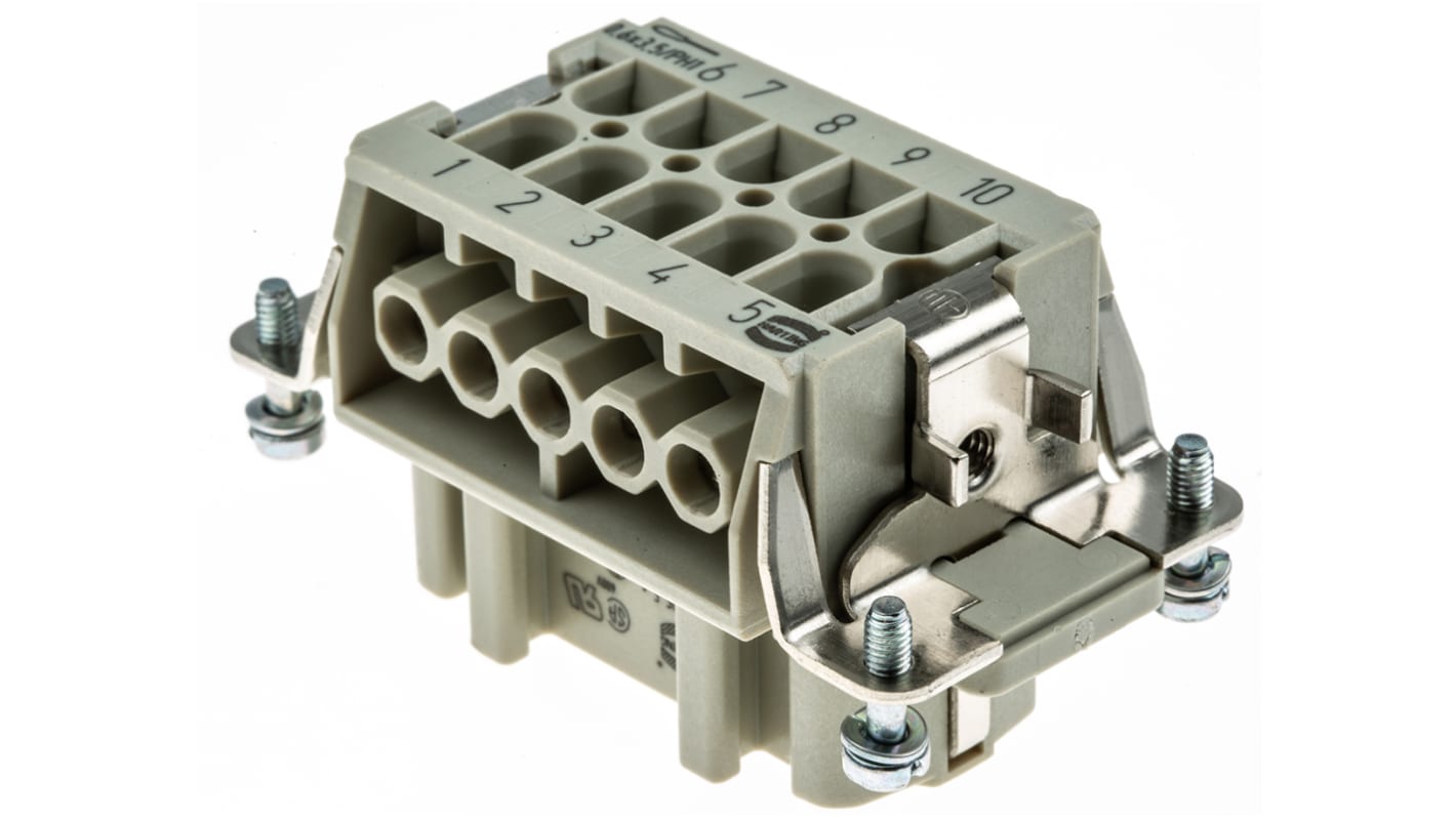 Inserto connettore HARTING, Femmina, serie Han E, 16A, 10 vie