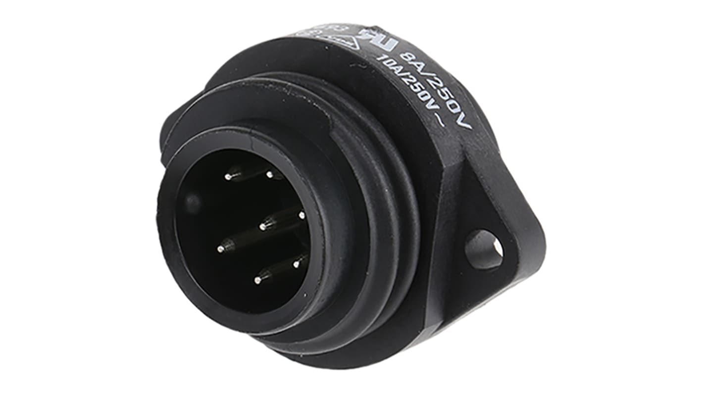 binder Circular Connector, 7 Contacts, Panel Mount, Socket, Male, IP67, 693 Series