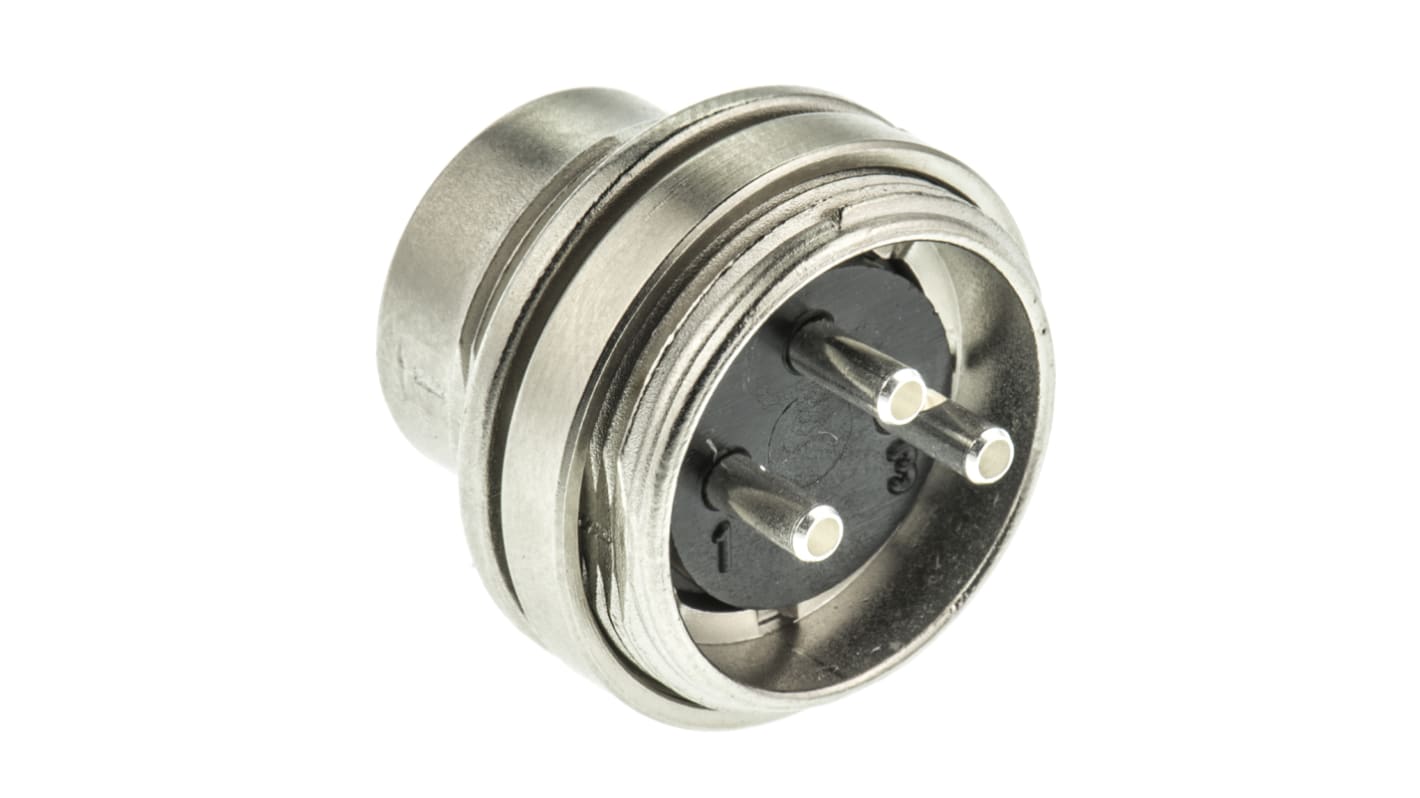 binder Circular Connector, 3 Contacts, Panel Mount, M16 Connector, Plug, Male, IP40, 680 Series