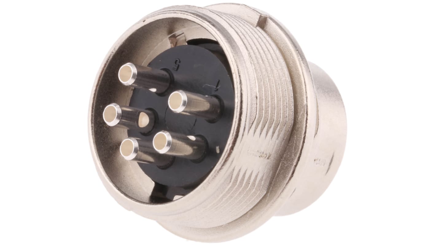 binder Circular Connector, 5 Contacts, Panel Mount, M16 Connector, Socket, Male, IP40, 680 Series