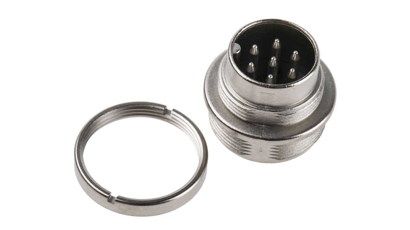 binder Circular Connector, 7 Contacts, Panel Mount, M16 Connector, Plug, Male, IP40, 680 Series