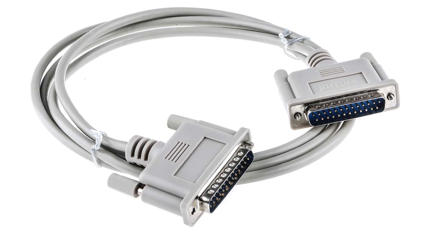Roline Male 25 Pin D-sub to Male 25 Pin D-sub Serial Cable, 1.8m
