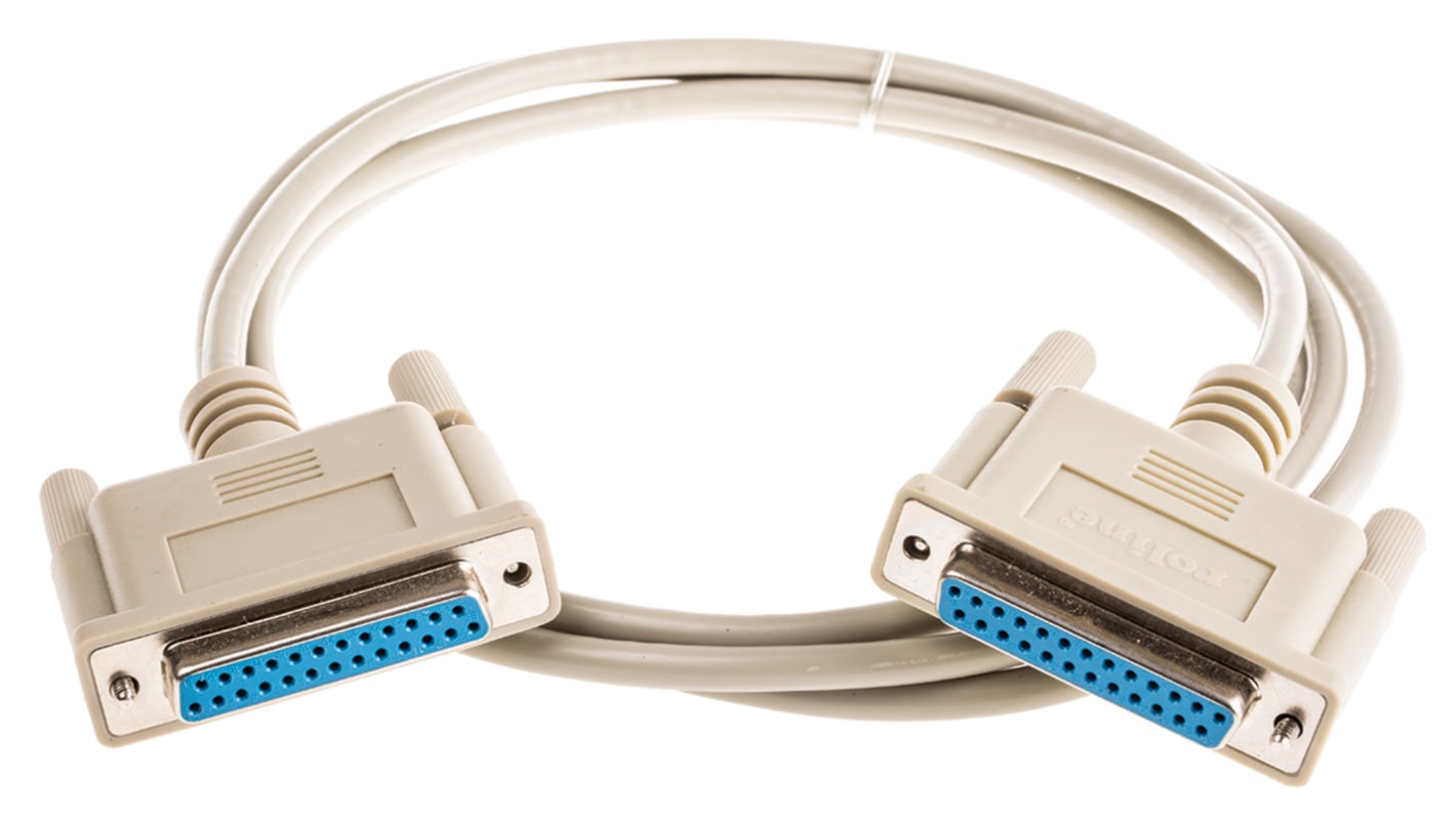 Roline Female 25 Pin D-sub to Female 25 Pin D-sub Serial Cable, 1.8m