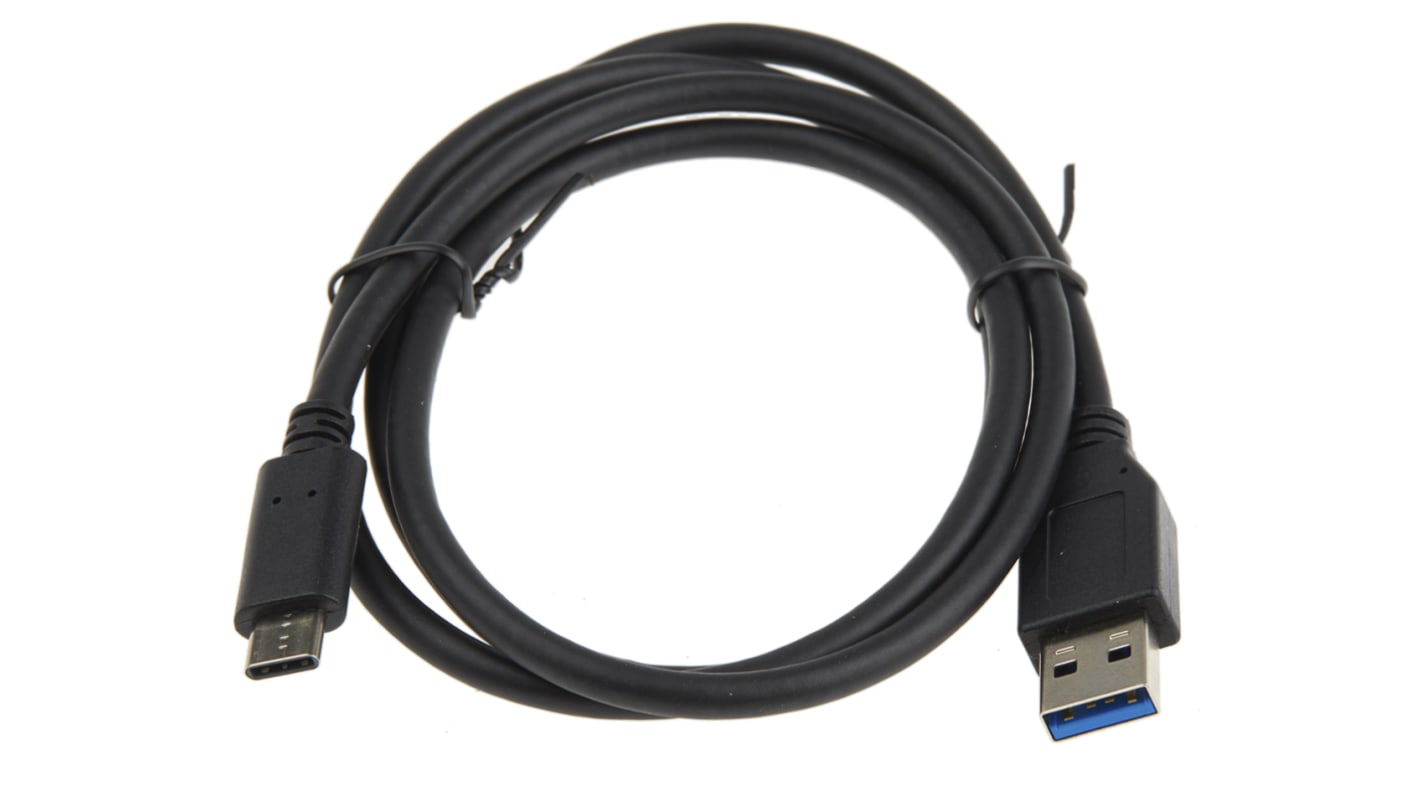 RS PRO USB-Kabel, USBA / USB C, 1m USB 3.1 Schwarz