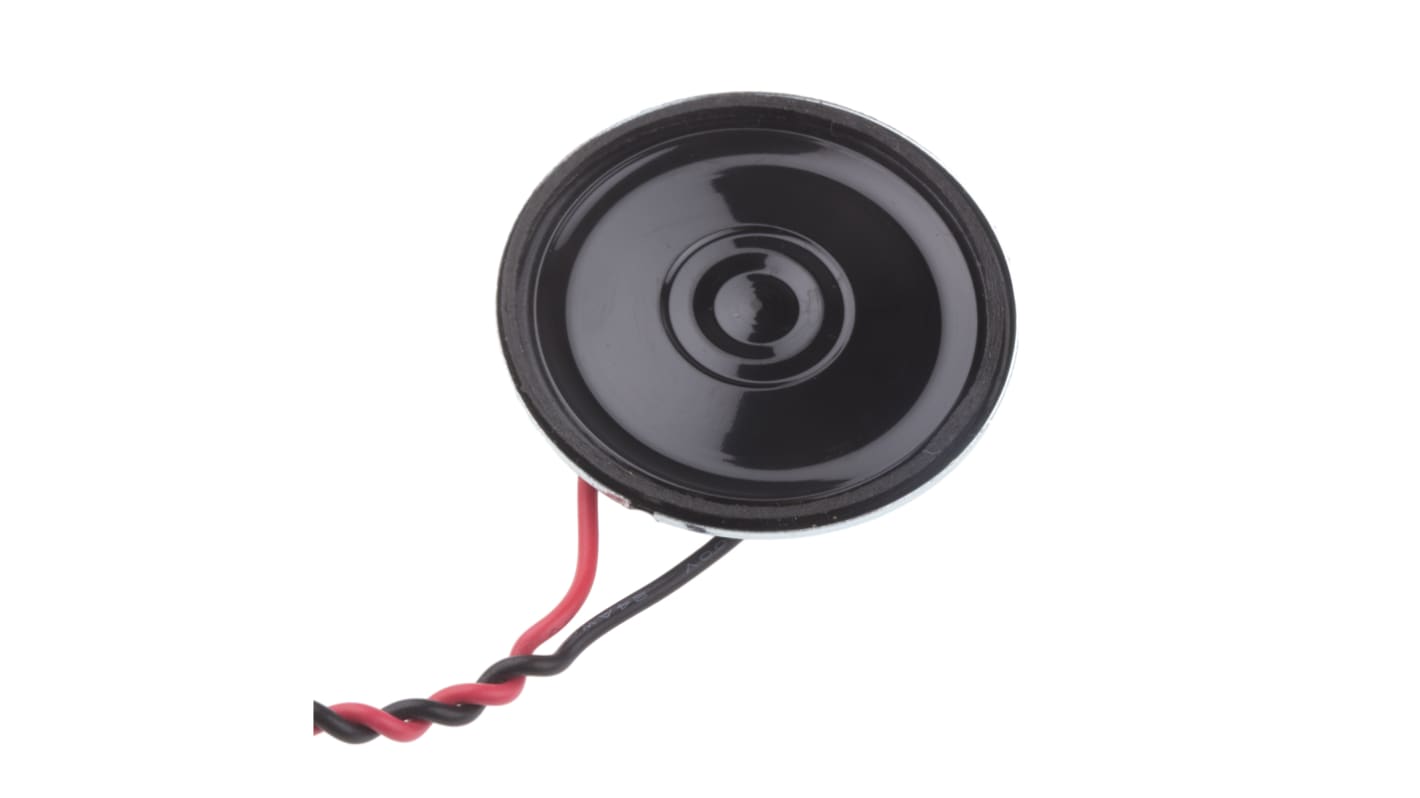 RS PRO 8Ω 1W Miniature Speaker 36mm Dia. , 150mm Lead Length, 36 (Dia.) x 4.6mm